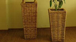 گلدان حصیری چوبی