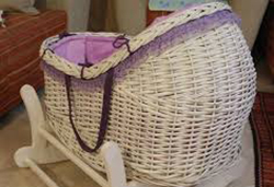 سبد حصیری پارچه ای