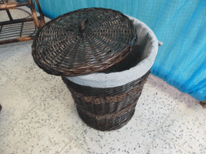 سبد استوانه ای گرد درب دار